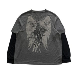 Xzavier Skull Cross Wing Grunge Cyber Y2K Style T-shirt - Etsy