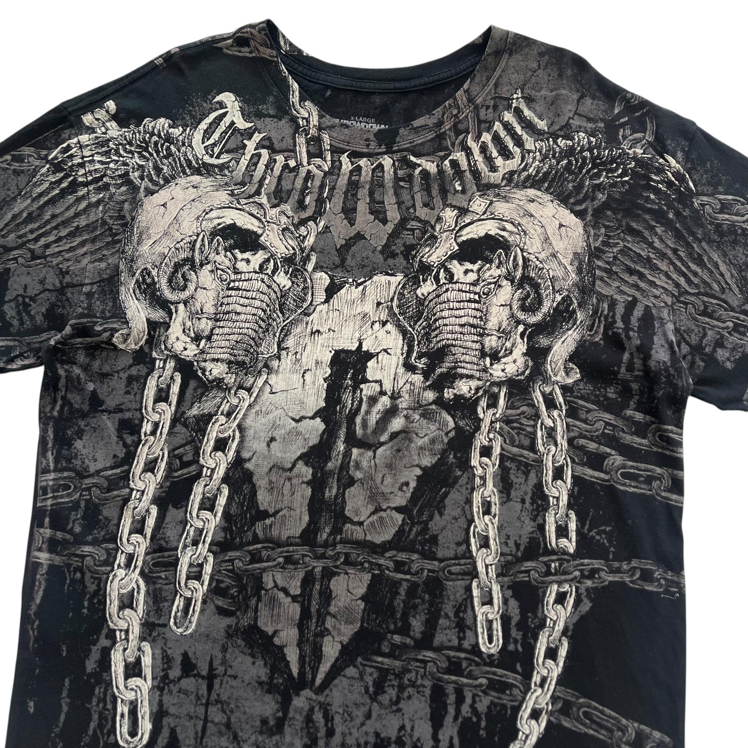 Throwdown Skull Chain Grunge Cyber Y2K Style T-shirt - Etsy