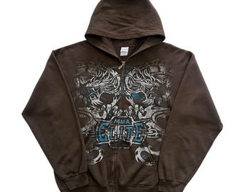 【極希少】affliction系00's TAPOUT フーディーy2k sk8 Vintage Y2K Grunge Skater Affliction Style Zip-up Tapout Hoodies