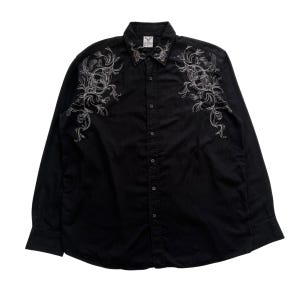 Noiz Grunge Cyber Y2K Style Long Sleeve Button up Shirt - Size XL
