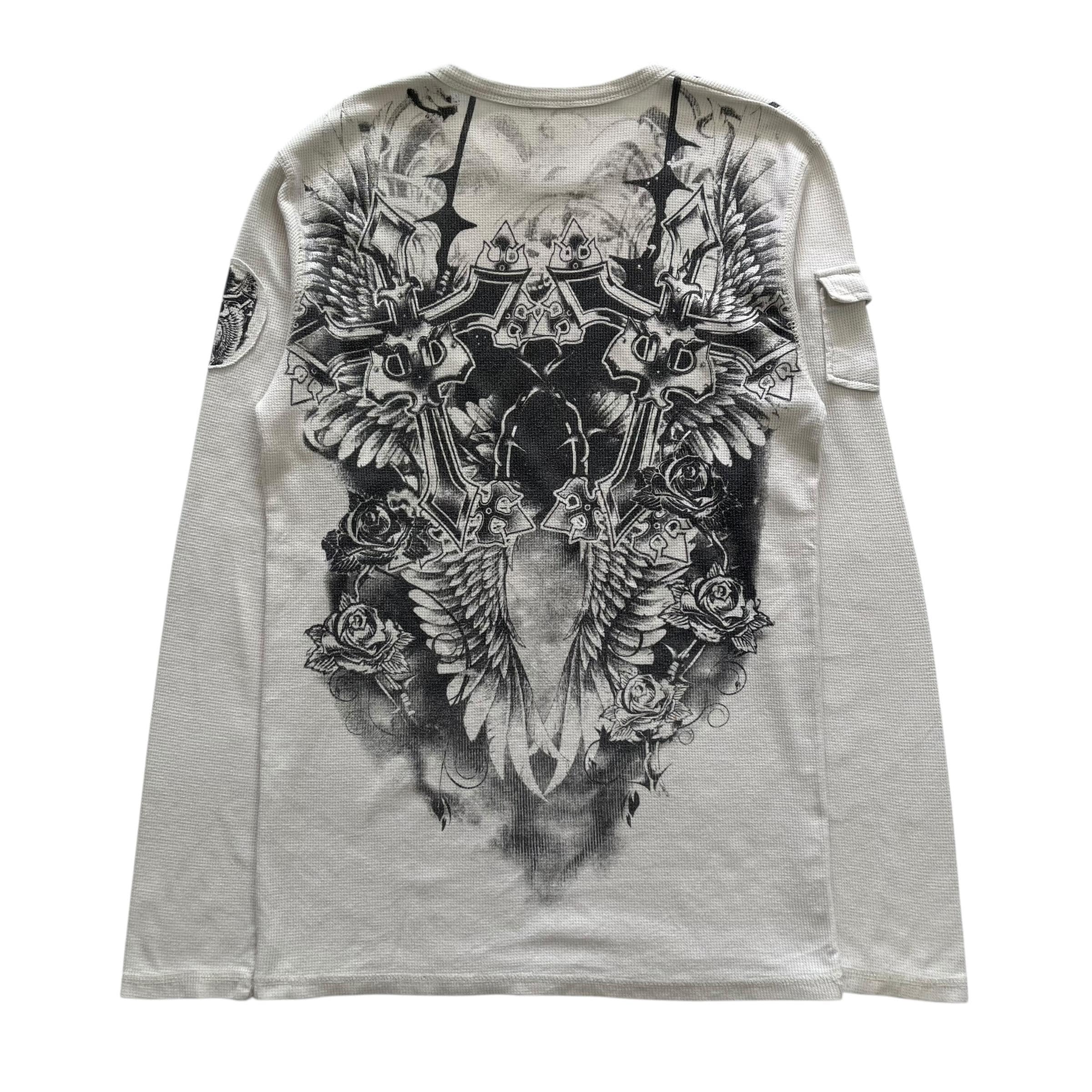 Redemption Cross Wing Grunge Cyber Y2K Thermal Style Long Sleeve