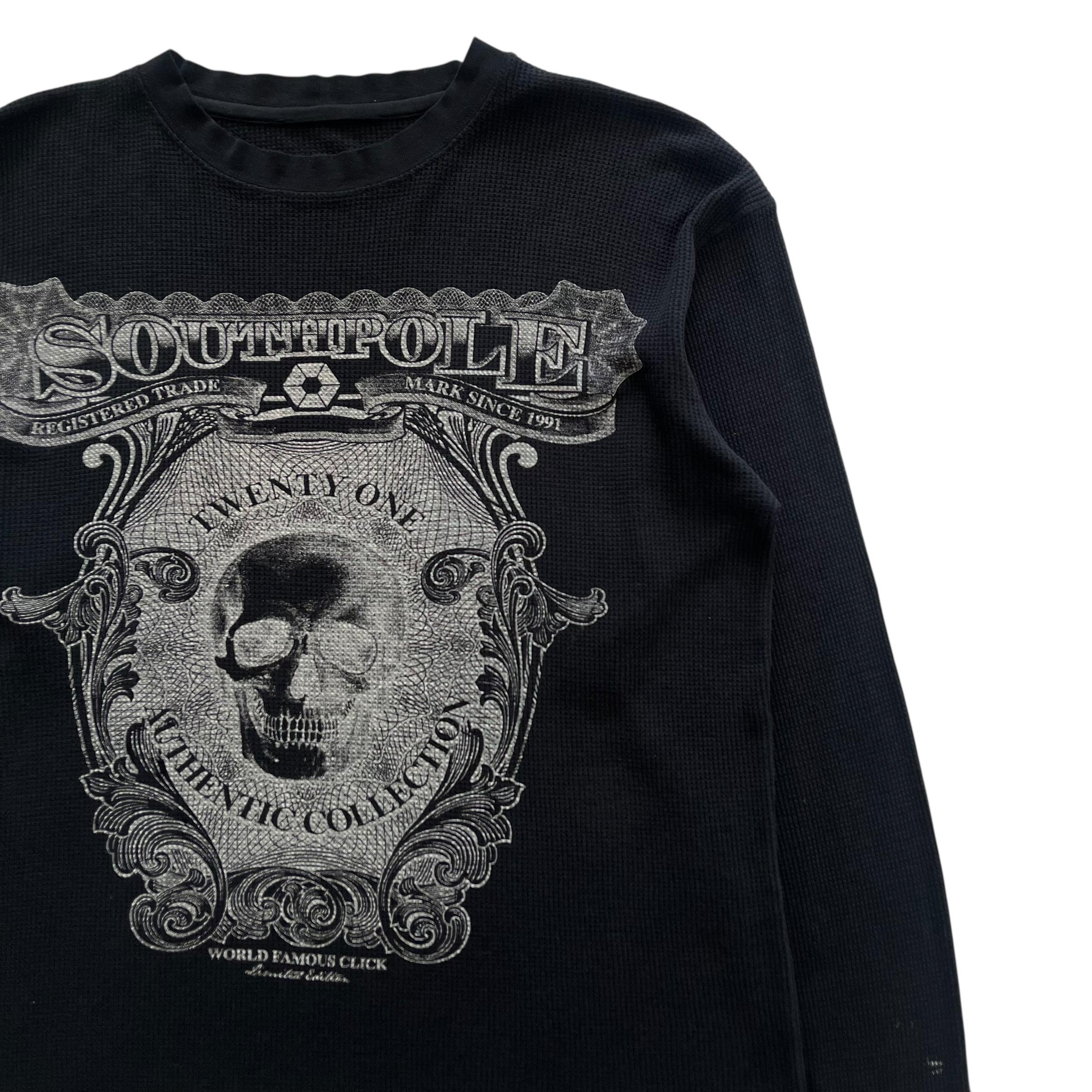 Southpole Skull Grunge Cyber Y2K Thermal Style Long Sleeve - Etsy