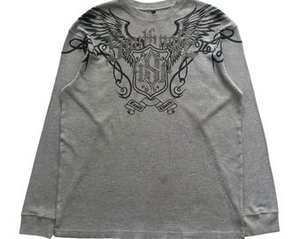 Southpole Wing Grunge Cyber Y2K Thermal Style Long Sleeve - Size