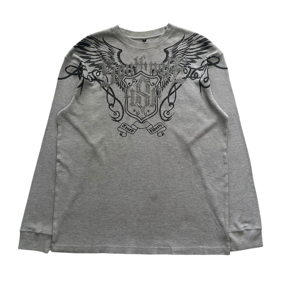 Southpole Wing Grunge Cyber Y2K Thermal Style Long Sleeve - Size