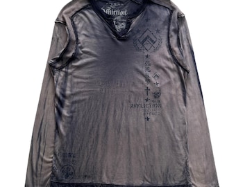 Affliction Skull Grunge Cyber Y2K Style Long Sleeve