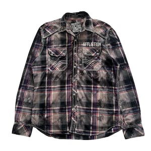 Gebrechen Kreuz Grunge Cyber Y2K Stil Langarm Snap Button Up Shirt