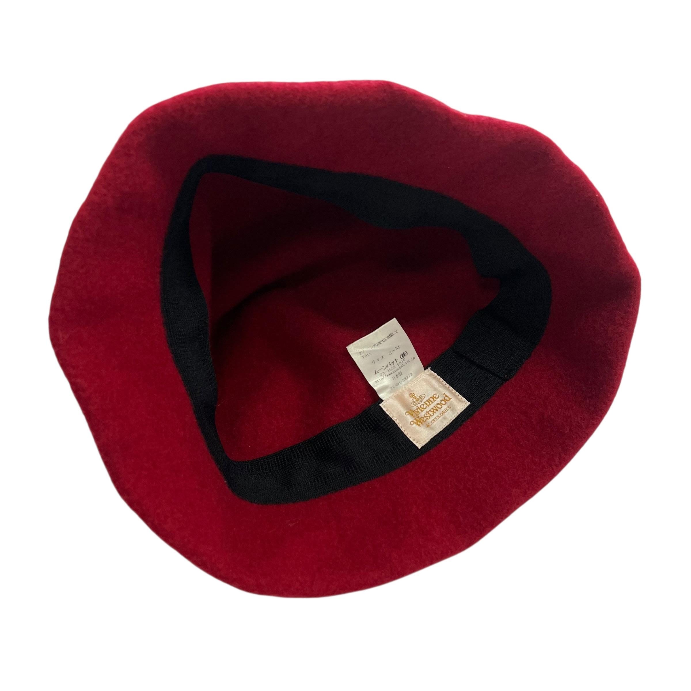 Vintage Vivienne Westwood Red Wool Bucket Hat | Orb Logo
