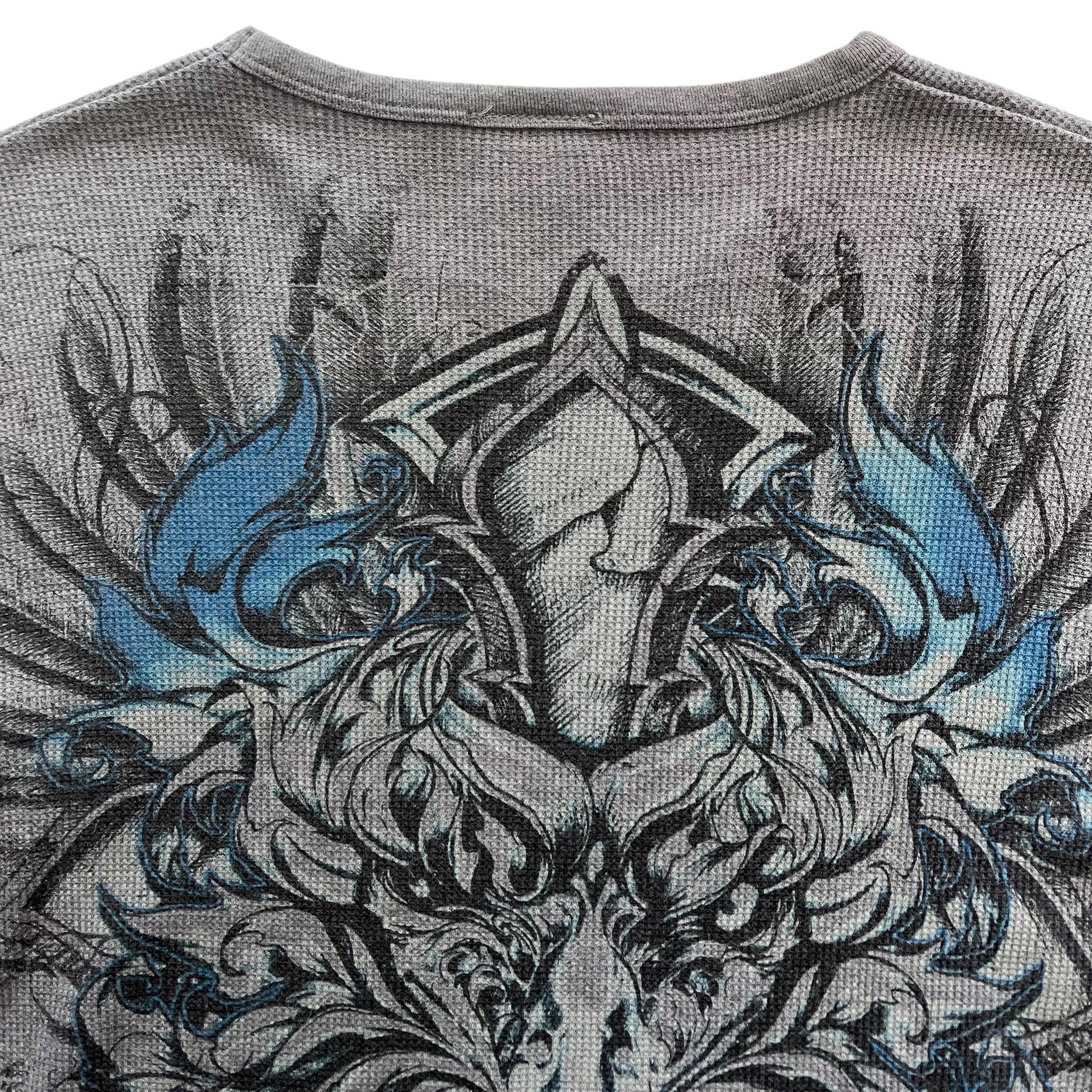 MMA Elite Cross Wing Grunge Cyber Y2K Thermal Style Long Sleeve - Etsy