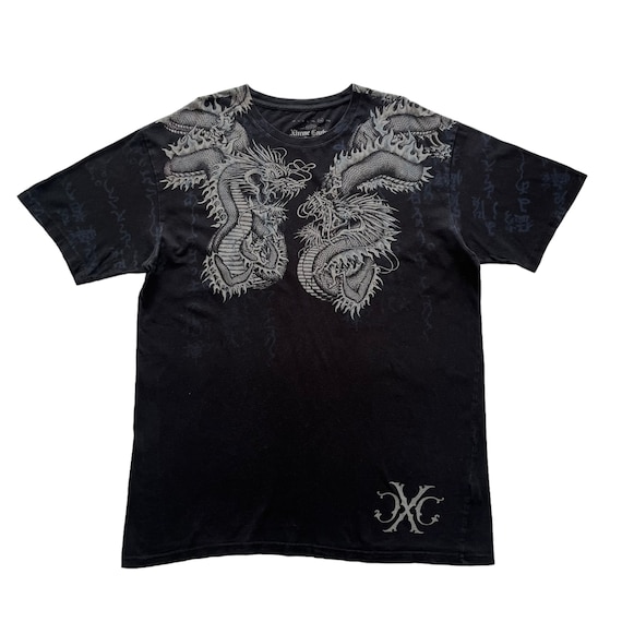 roar damage ロンT y2k sick asf size large grunge y2k opium cyber wings & cross