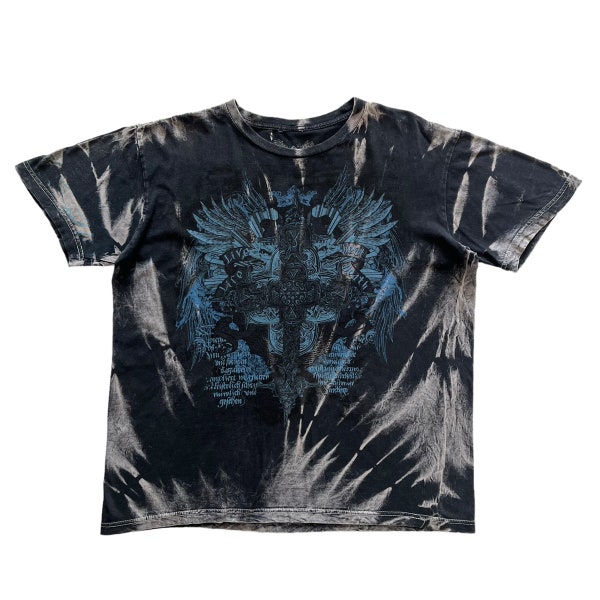 Inner Sanclum Cross Wing Grunge Cyber Y2K Style T-Shirt