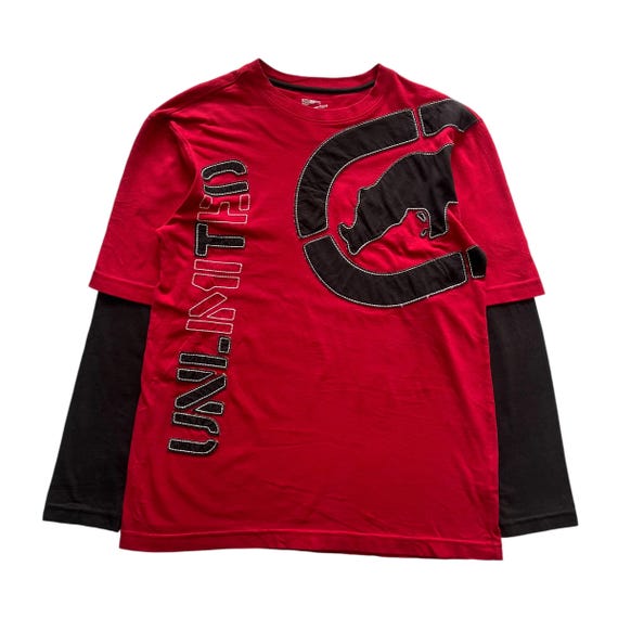 Ecko Unltd Double Layer Grunge Cyber Y2K Style Long Sleeve
