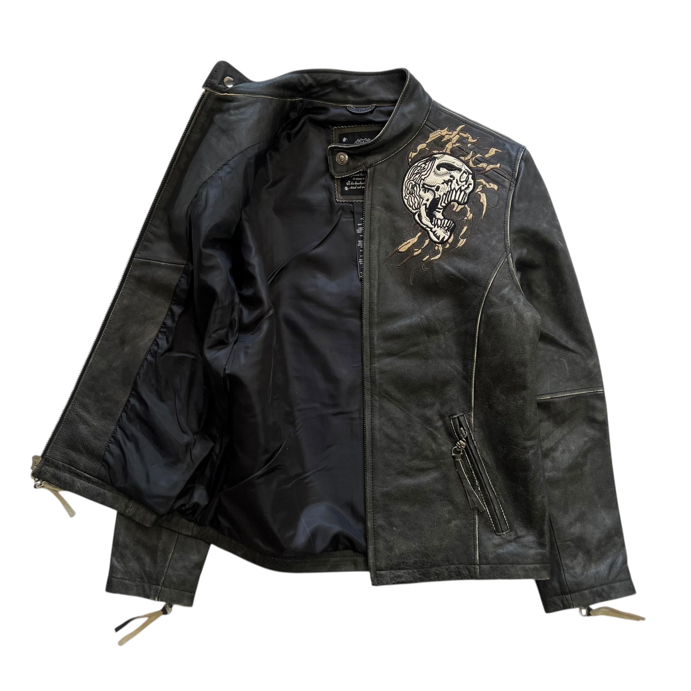 Rare Affliction Limited Edition 761 of 2000 Skull Flame Embroidery