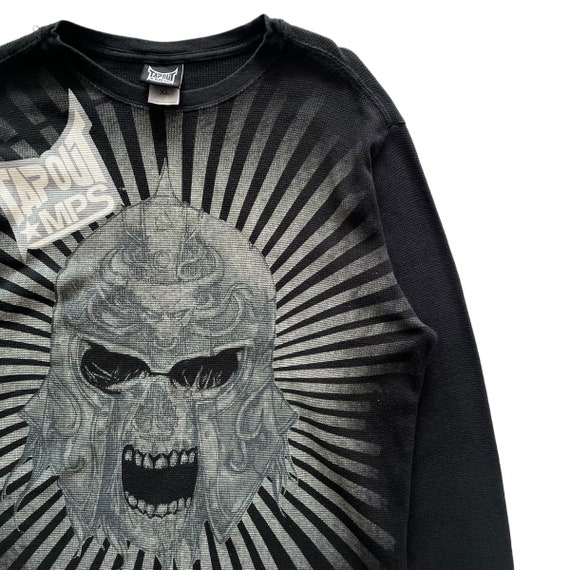 Tapout Skull Grunge Cyber Y2K Thermal Style Long Sleeve - Etsy