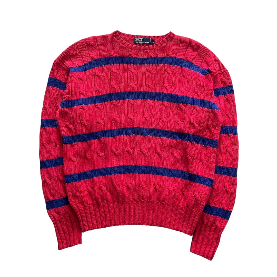 Vintage Polo Ralph Lauren Cable Knit Sweater - Size M - Etsy