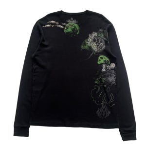 Archaische Gebrechen Schädel Grunge Cyber Y2K Thermo-Stil lange Ärmel