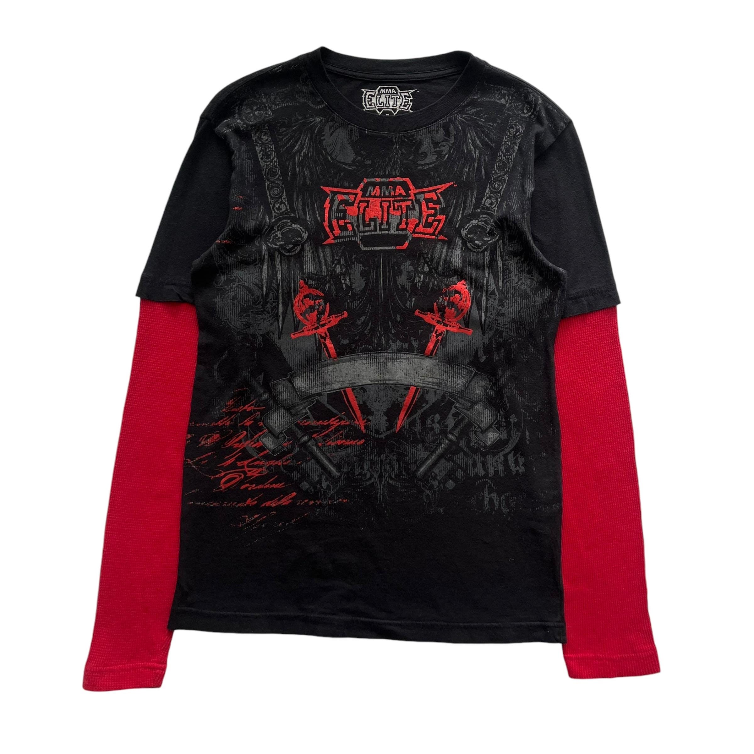 MMA Elite Cross Double Layer Grunge Cyber Y2K Style Long MMA Elite Cross Double Layer Grunge Cyber Y2K Style Long