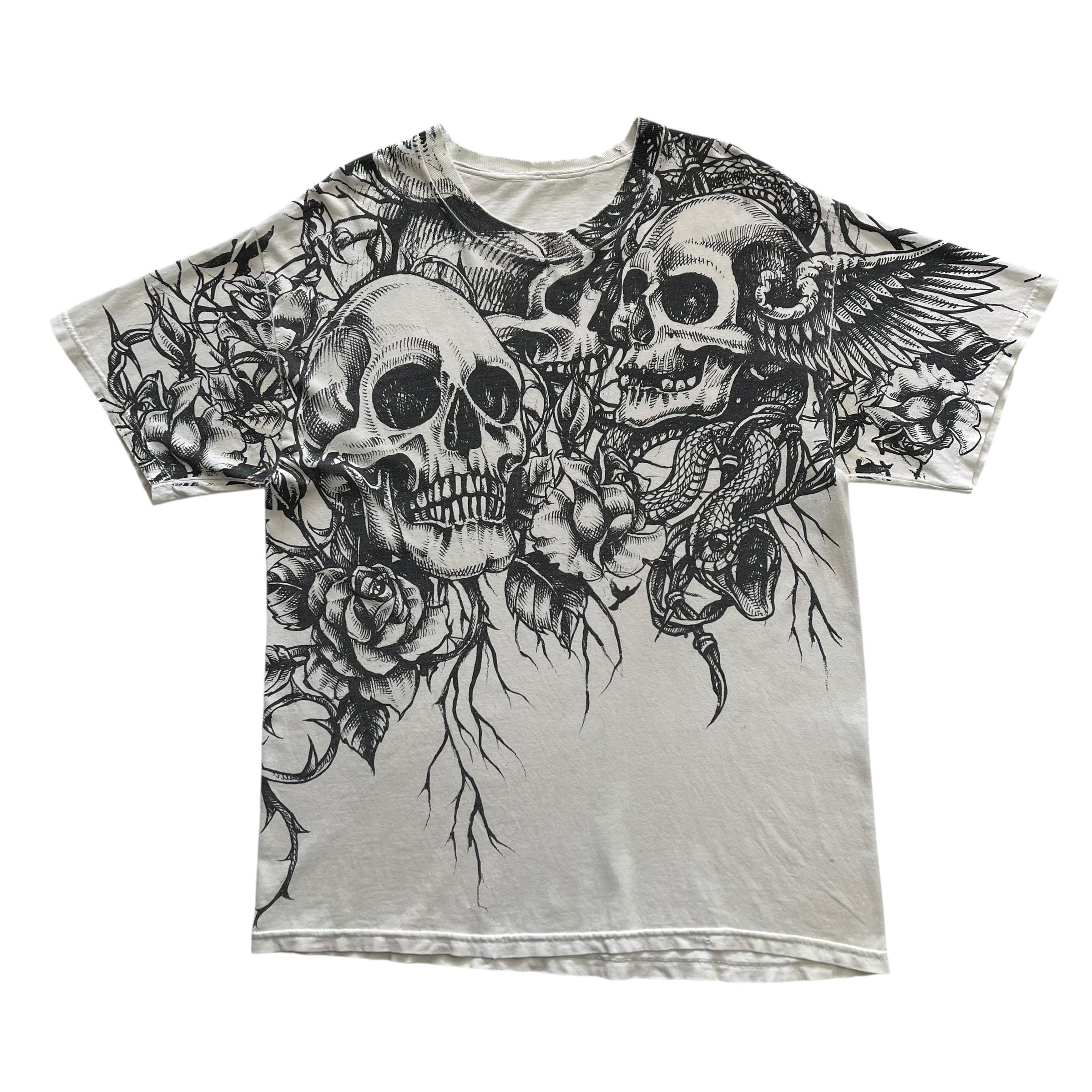 Skull Grunge Cyber Y2K Style T-shirt - Etsy