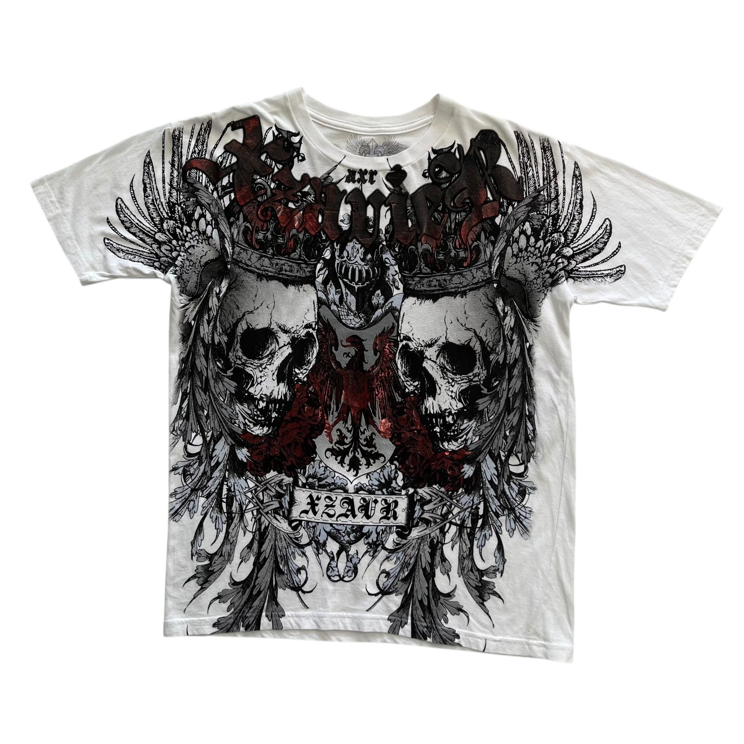 Xzavier Skull Wing Grunge Cyber Y2K Style T-shirt - Etsy Norway