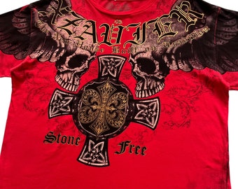 Xzavier Skull Cross Wing Grunge Cyber Y2K Style T-shirt - Etsy