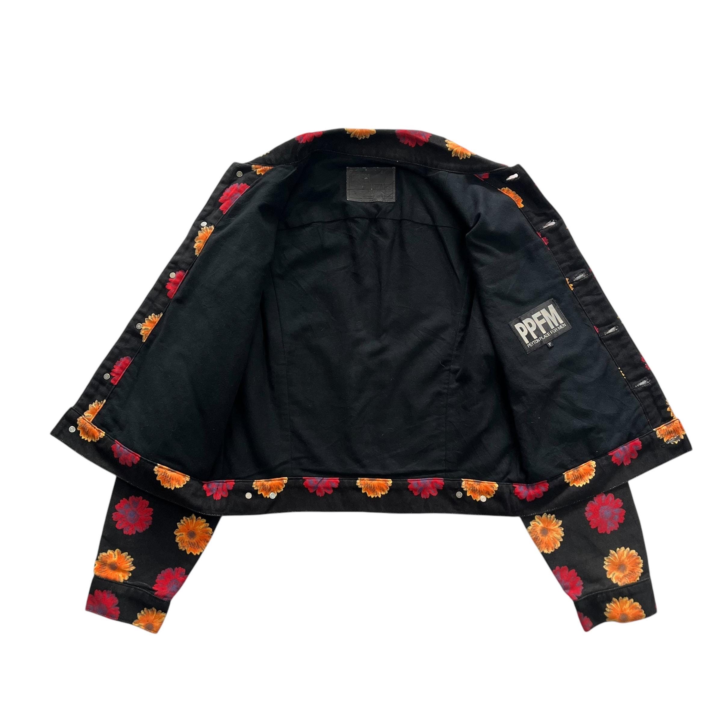 Vintage PPFM Flower Over Print Jacket - Unique Floral Pattern 