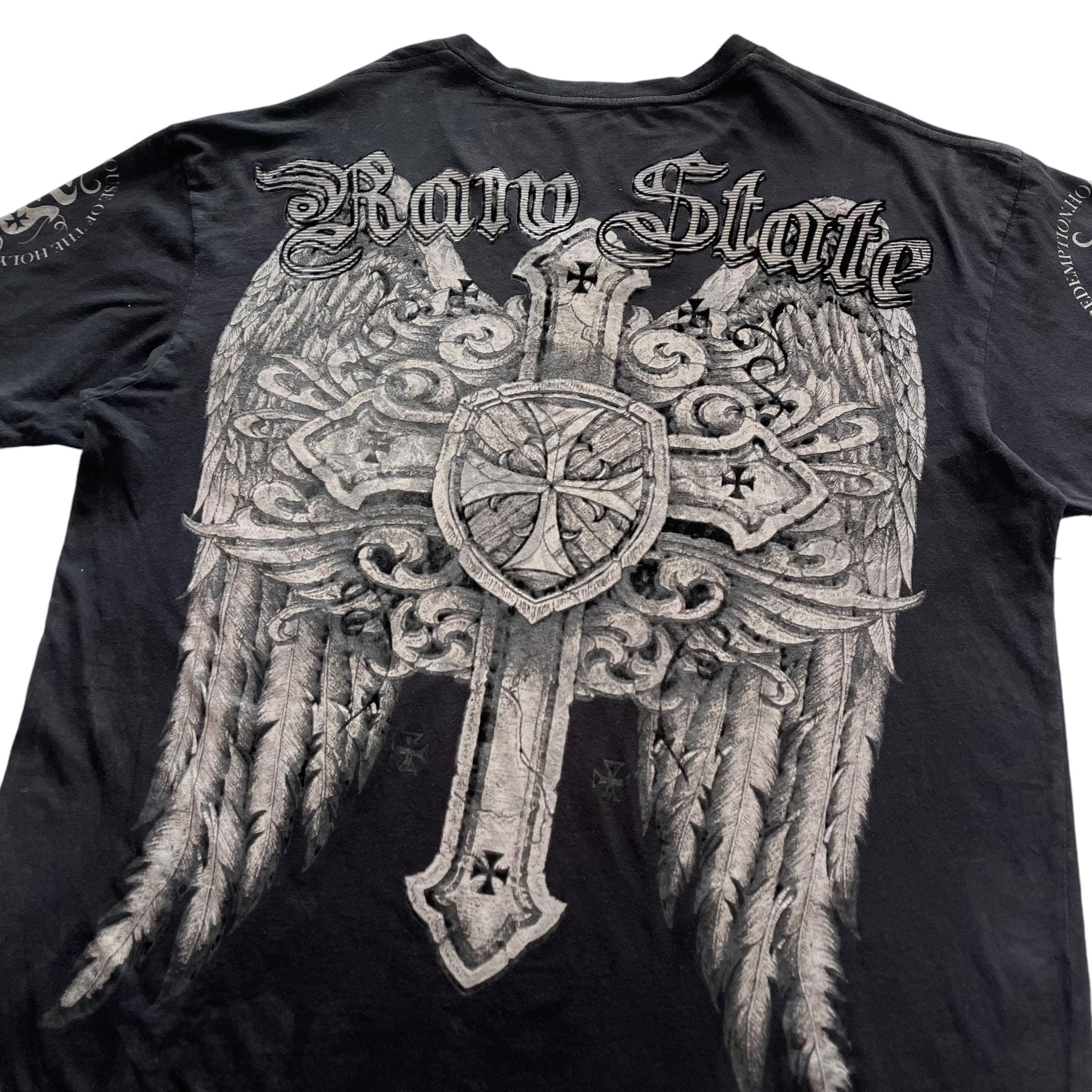 Raw State Cross Wing Grunge Cyber Y2K Style T-shirt - Etsy