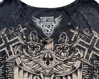 Raw State Cross Wing Grunge Cyber Y2K Style T-shirt - Size 2XL - Etsy