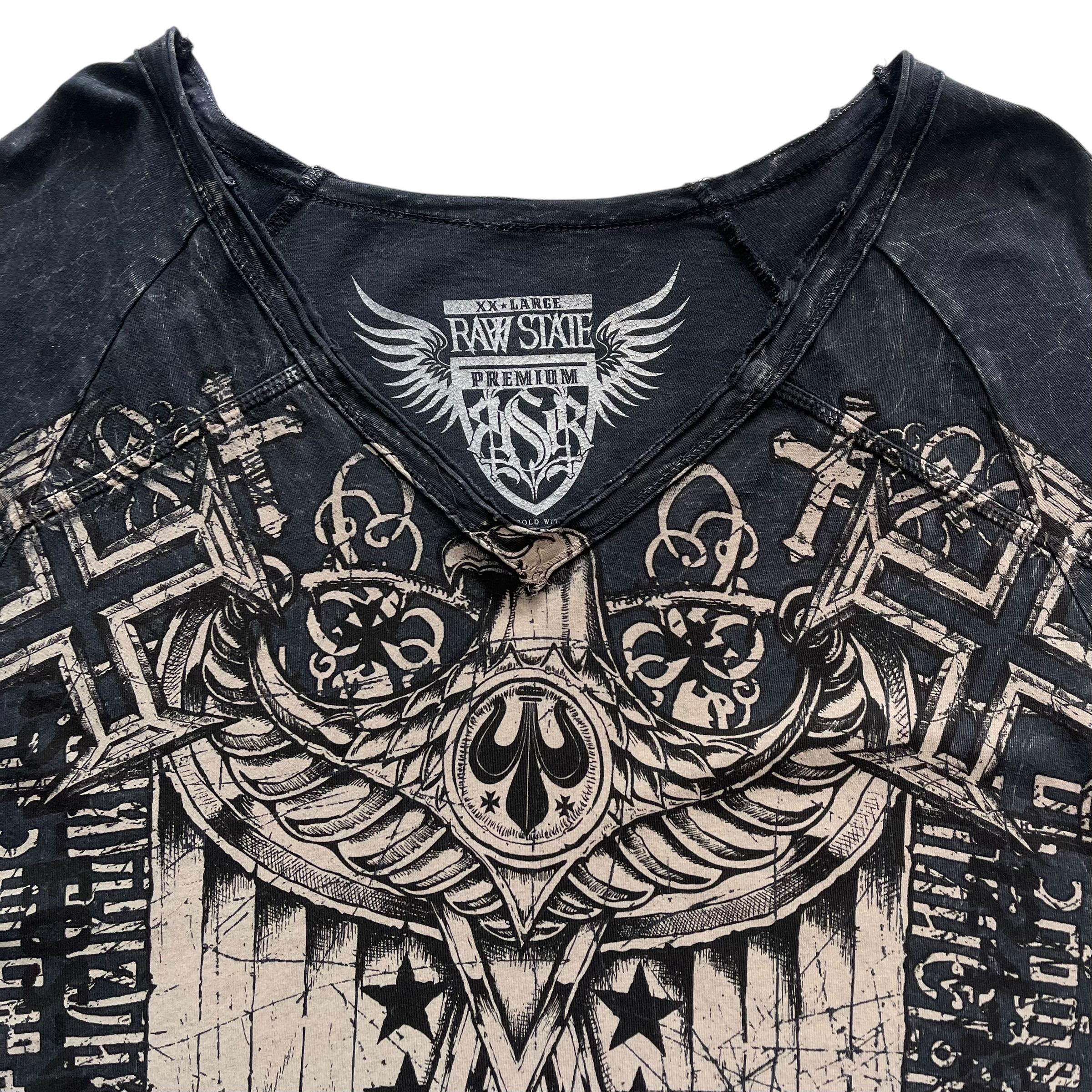 Raw State Cross Wing Grunge Cyber Y2K Style T-shirt - Etsy