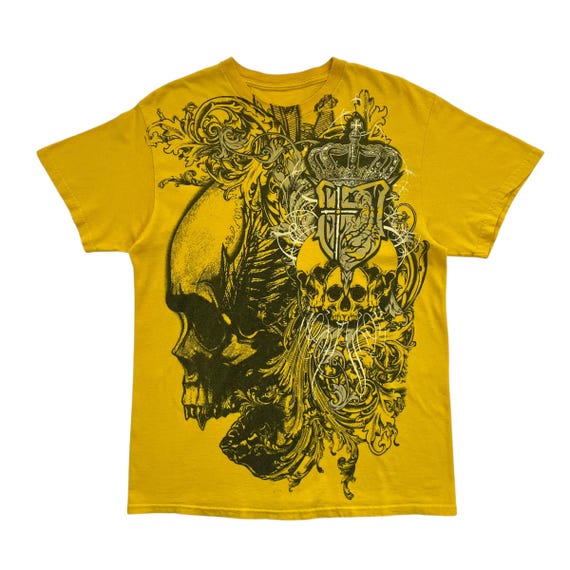 Skull Cross Grunge Cyber Y2K Style T-shirt Size M - Etsy