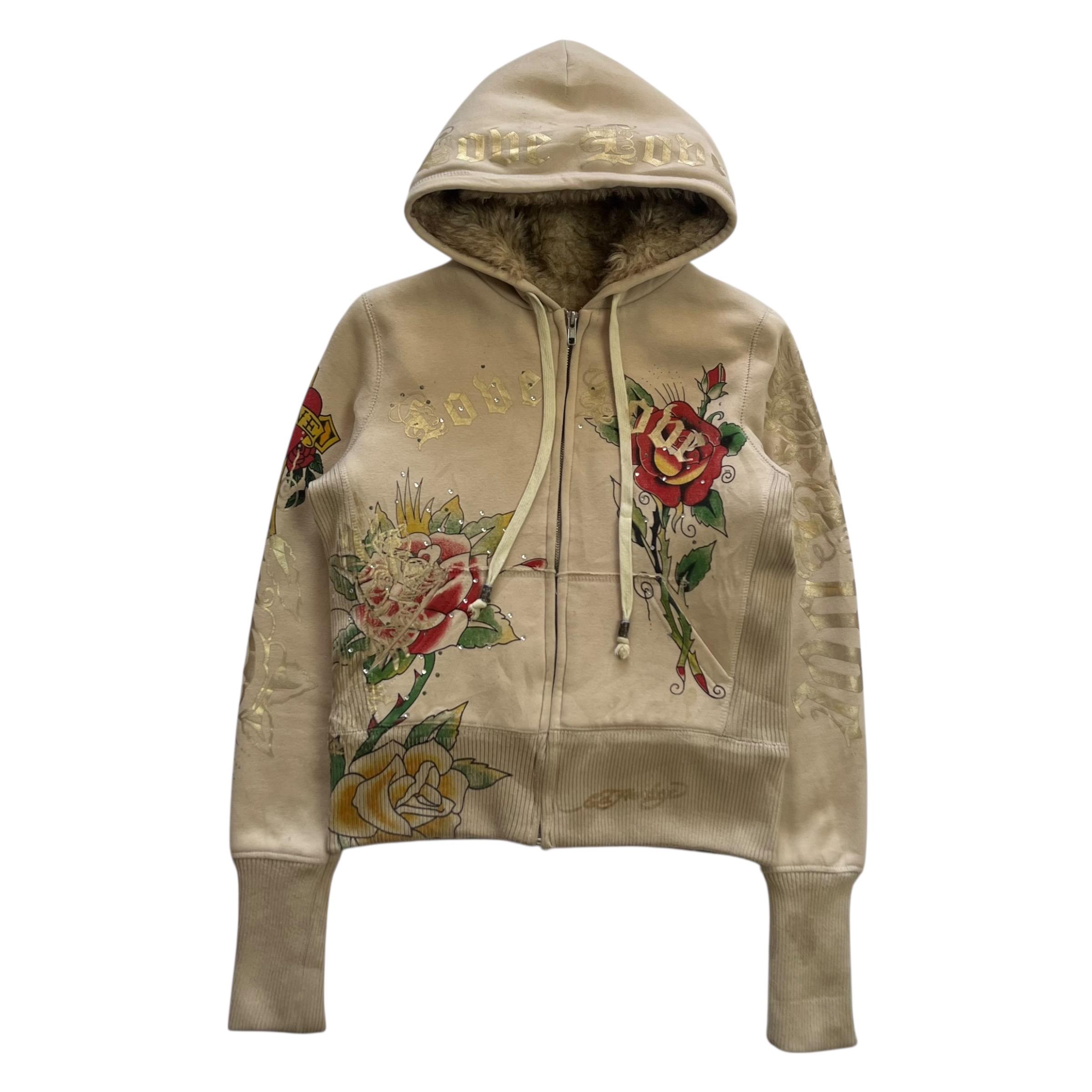 Sanjoy Ed Hardy Fur Grunge Cyber Y2K Style Zip up Hoodie - Etsy
