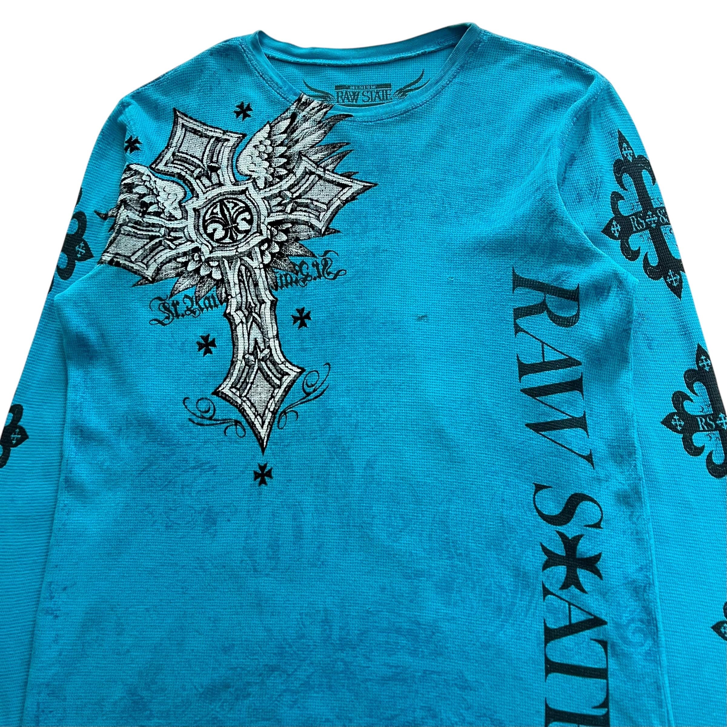 Raw State Cross Wing Grunge Cyber Y2K Thermal Style Long Sleeve - Etsy