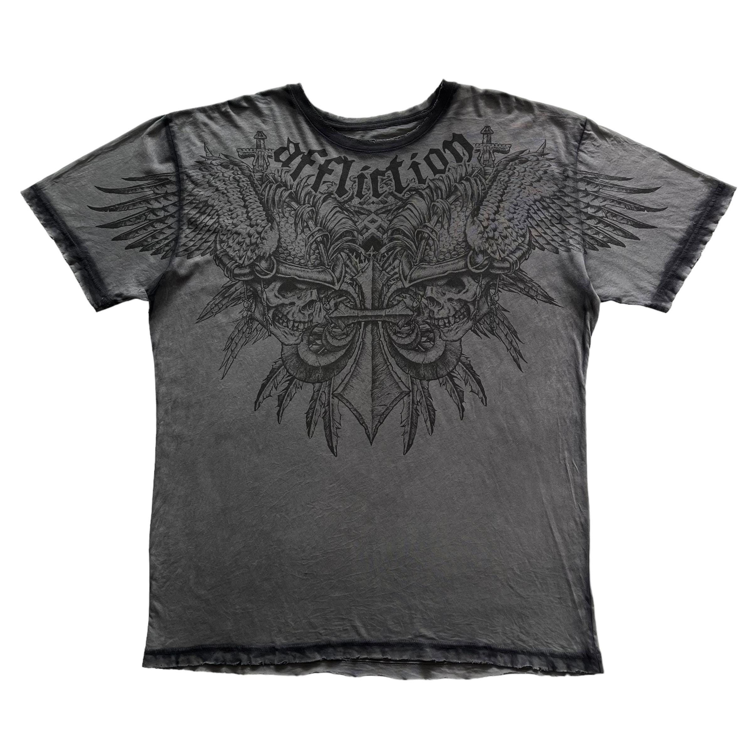 Affliction y2k グランジ tシャツ ダメージ加工 XL サイズ