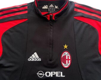 Vintage 2004-05 Adidas AC Milan Training Jumper Quarter Zip Long