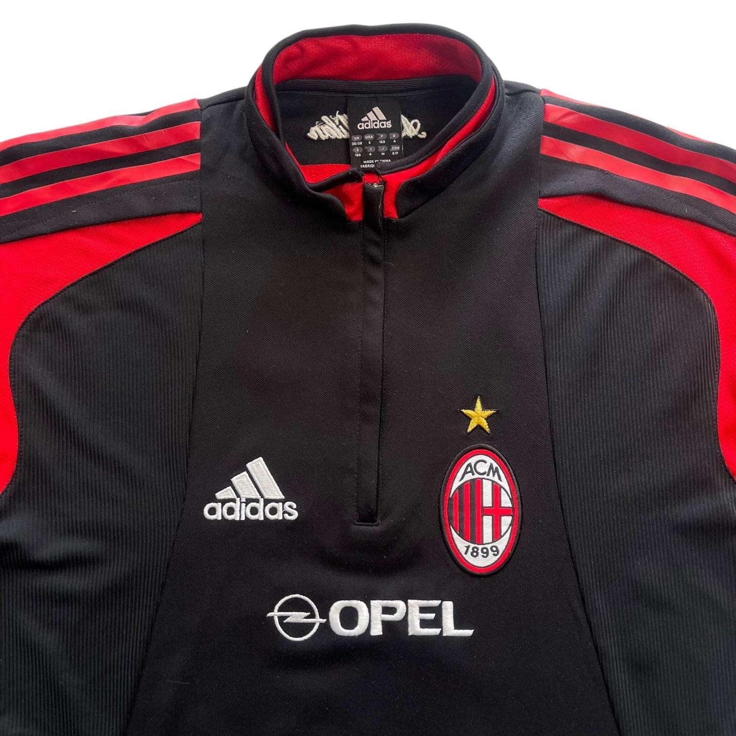 Vintage 2004-05 Adidas AC Milan Training Jumper Quarter Zip Long