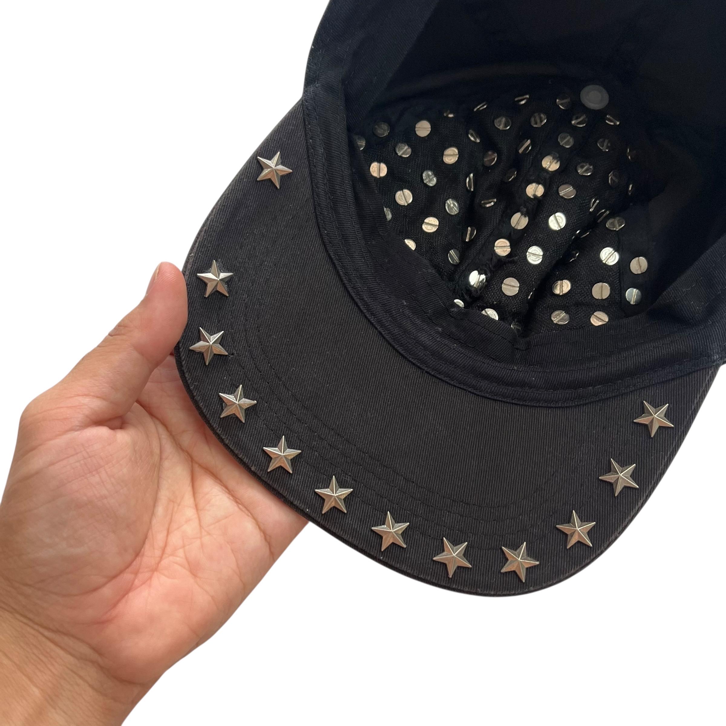 Black Punk Rock Studded Spiked Hat – Unisex Grunge Y2K Streetwear