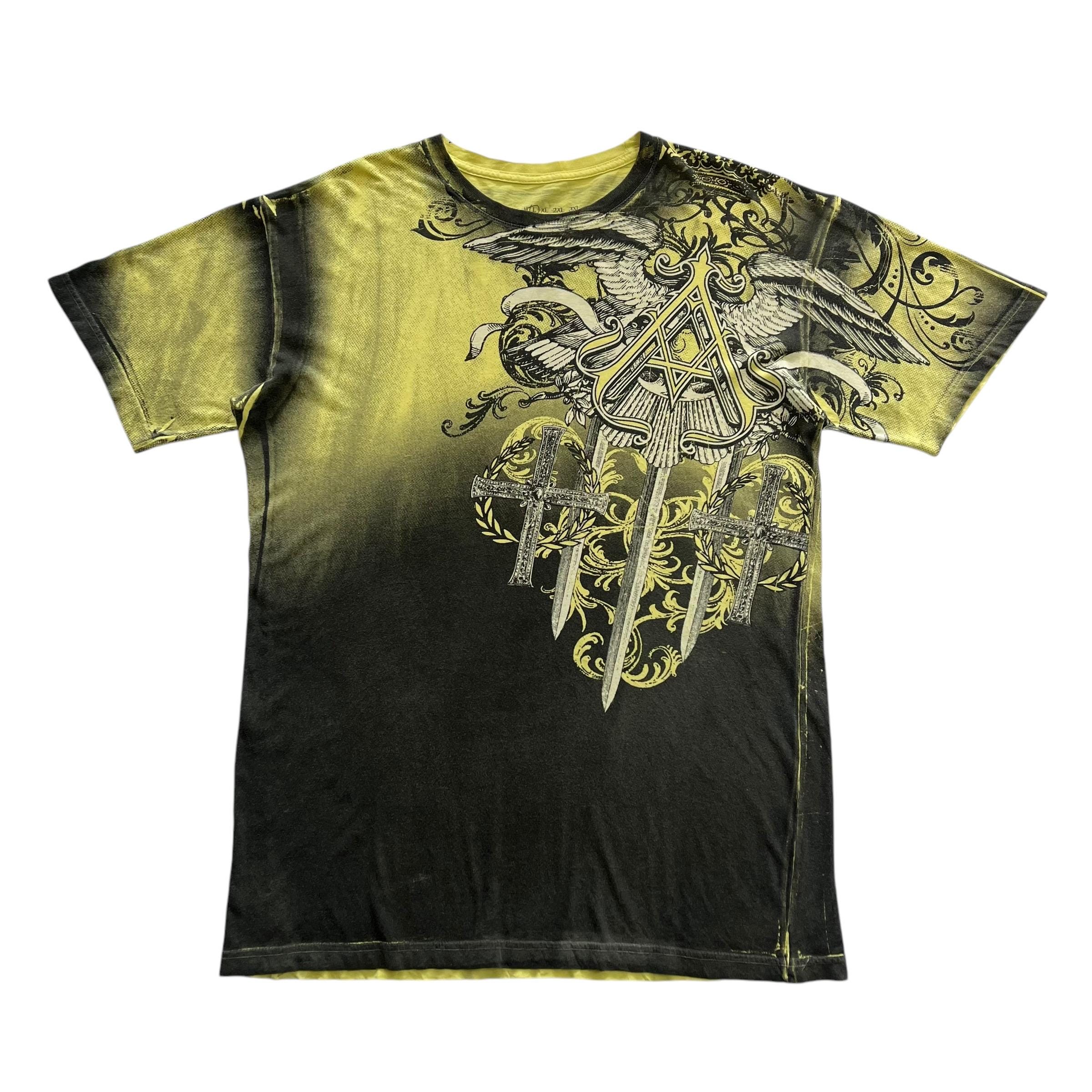 Archaic Affliction Sword Wing Grunge Cyber Y2K Style T-shirt