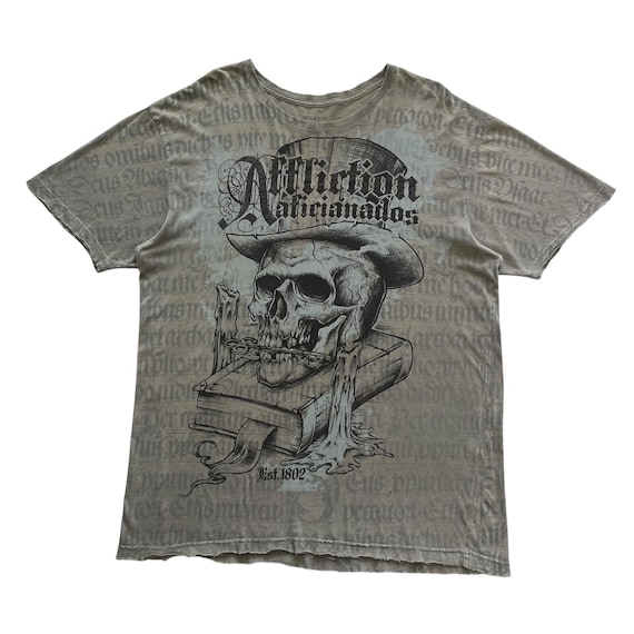 Affliction Aficionados Skull Grunge Cyber Y2K Style T-shirt - Etsy