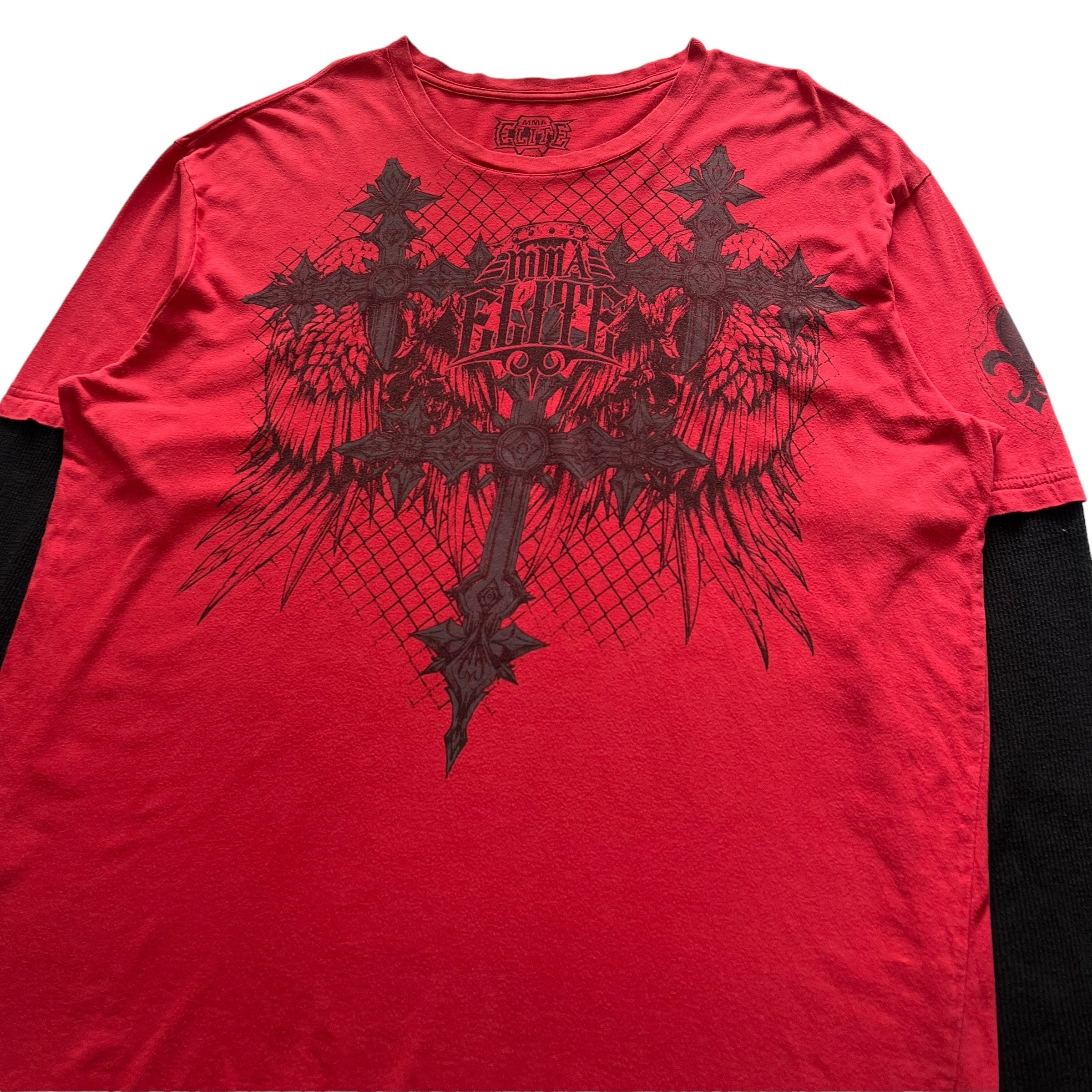 MMA Elite Cross Wing Double Layer Grunge Cyber Y2K Style MMA Elite Cross Wing Double Layer Grunge Cyber Y2K Style