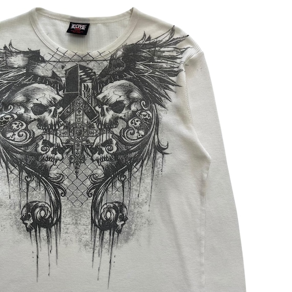 MMA Elite Skull Cross Wing Grunge Cyber Y2K Thermal Style
