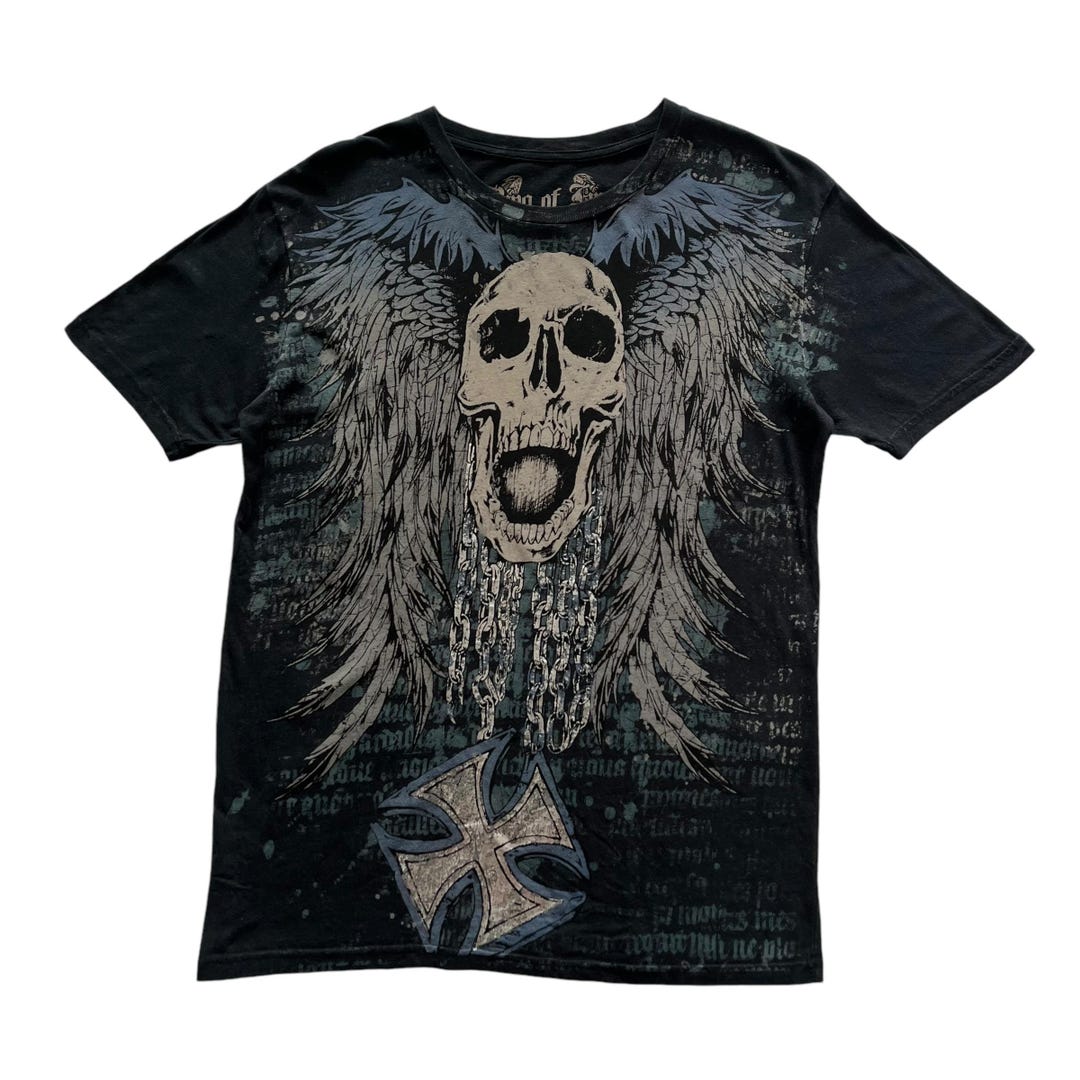 トップス Obelisk 00s skull crown tee King Topaz Skull Mask T Shirt | TopazPlanet