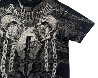 Throwdown Skull Chain Grunge Cyber Y2K Style T-shirt - Etsy