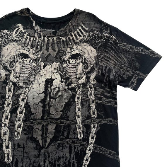 Throwdown Skull Chain Grunge Cyber Y2K Style T-shirt - Etsy