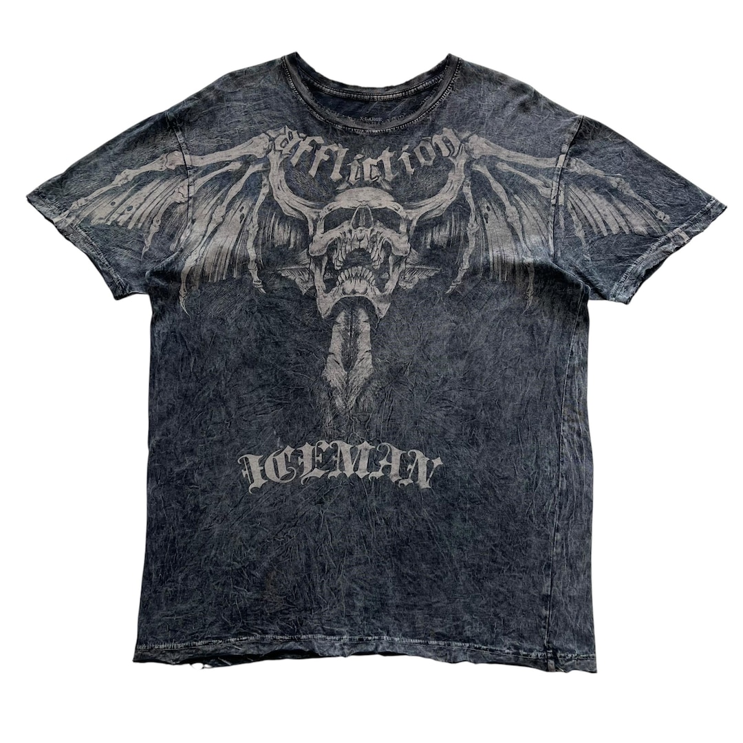 Affliction Iceman Signature Series Chuck Liddell Skull Cross Wing