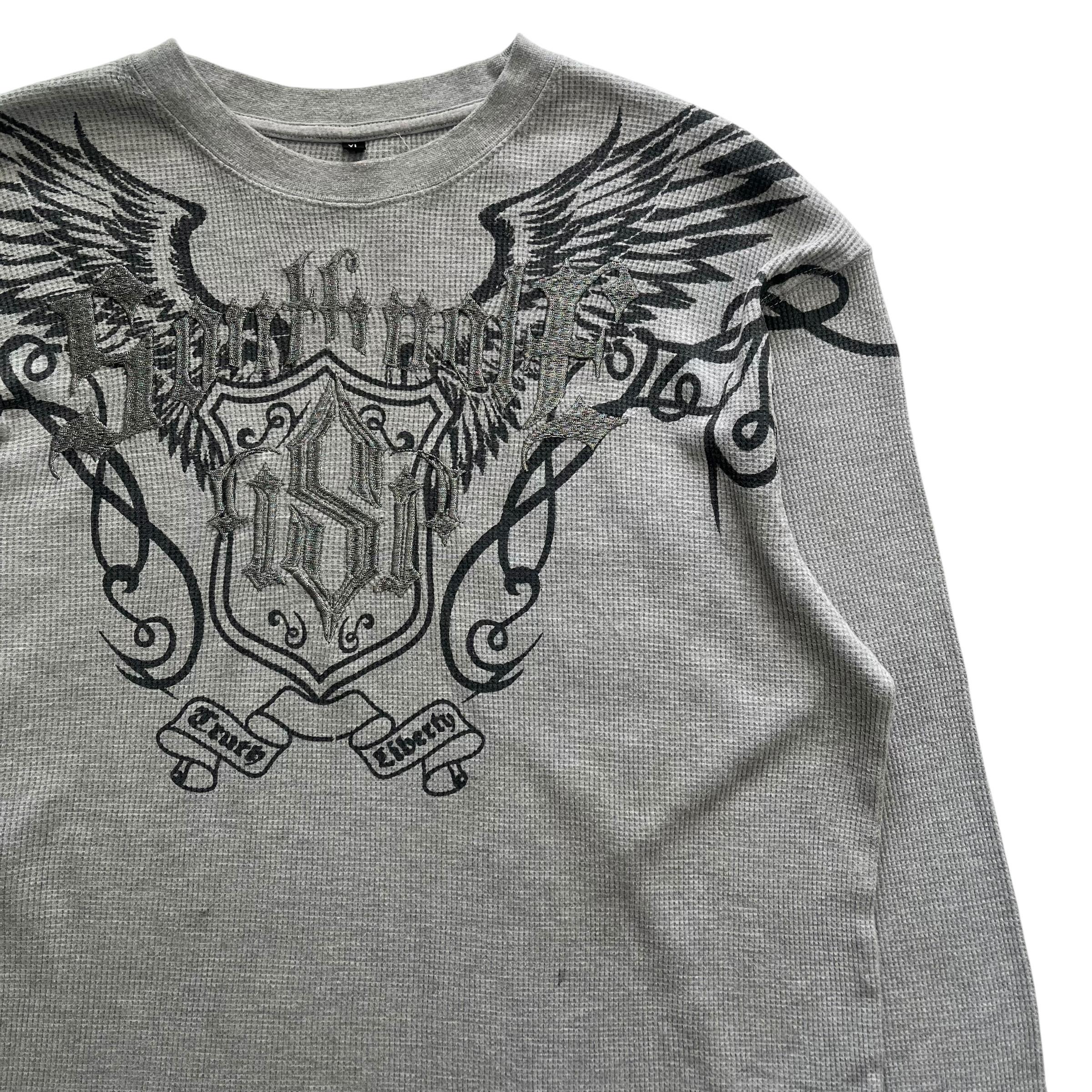 Southpole Wing Grunge Cyber Y2K Thermal Style Long Sleeve - Size
