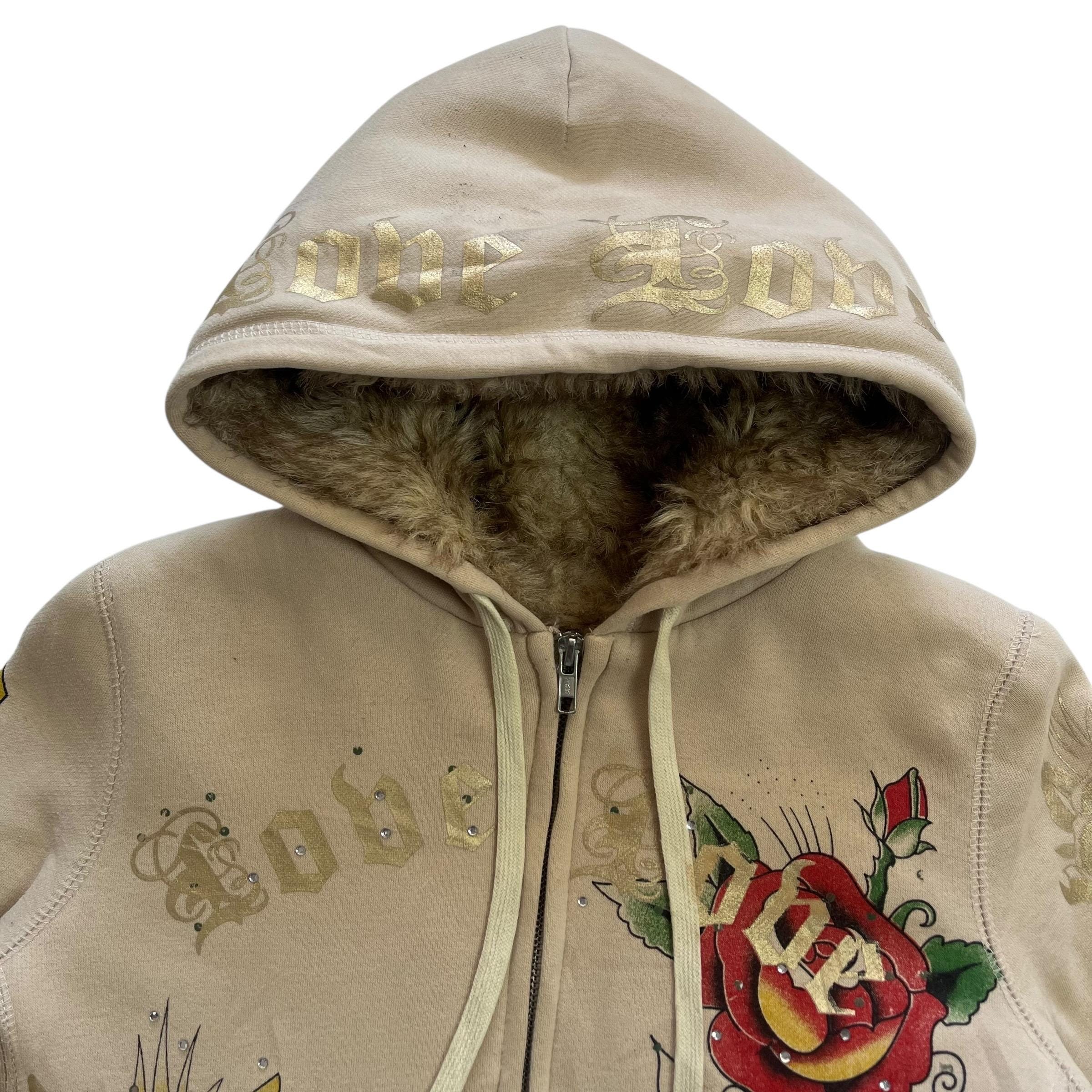 Sanjoy Ed Hardy Fur Grunge Cyber Y2K Style Zip up Hoodie - Etsy
