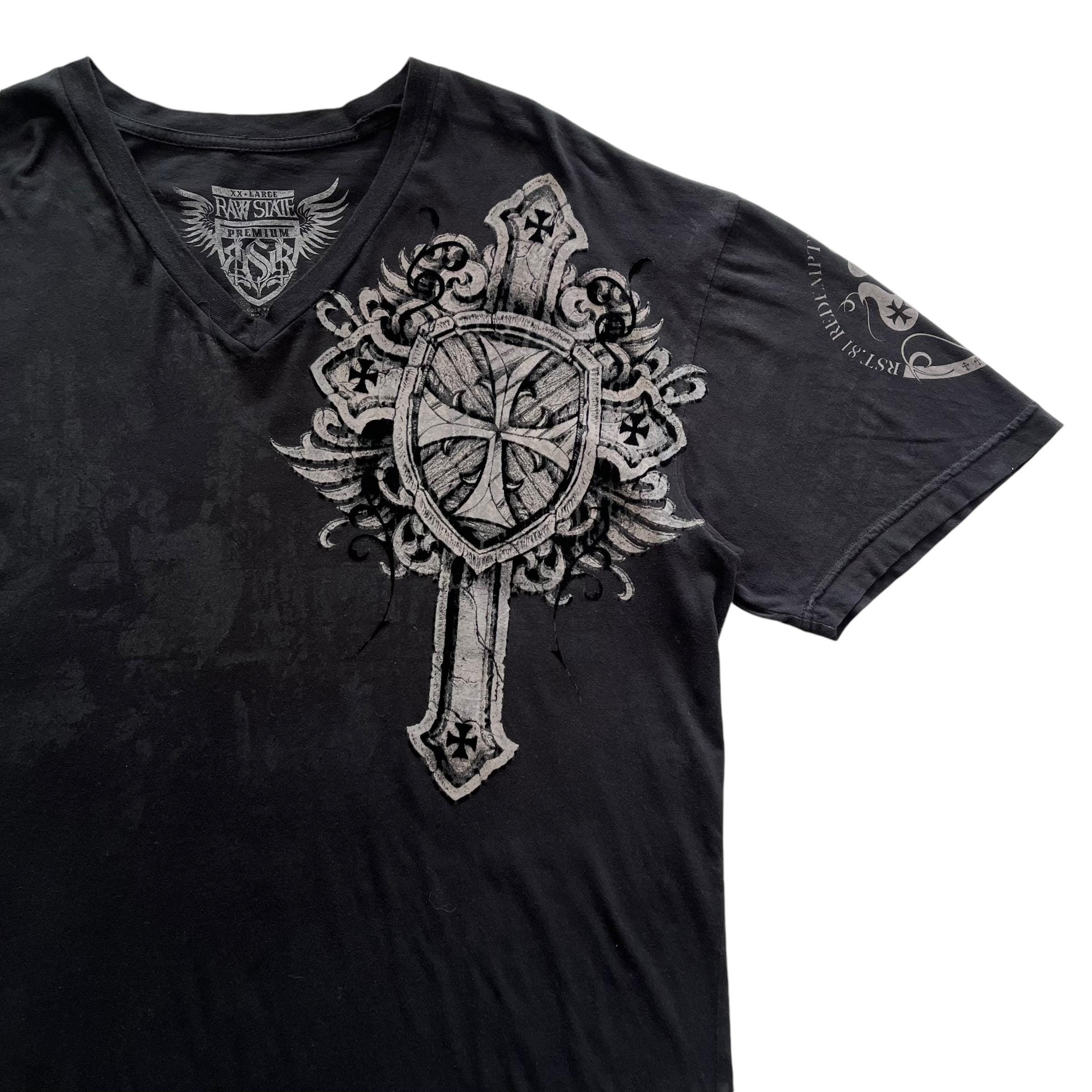 Raw State Cross Wing Grunge Cyber Y2K Style T-shirt - Etsy