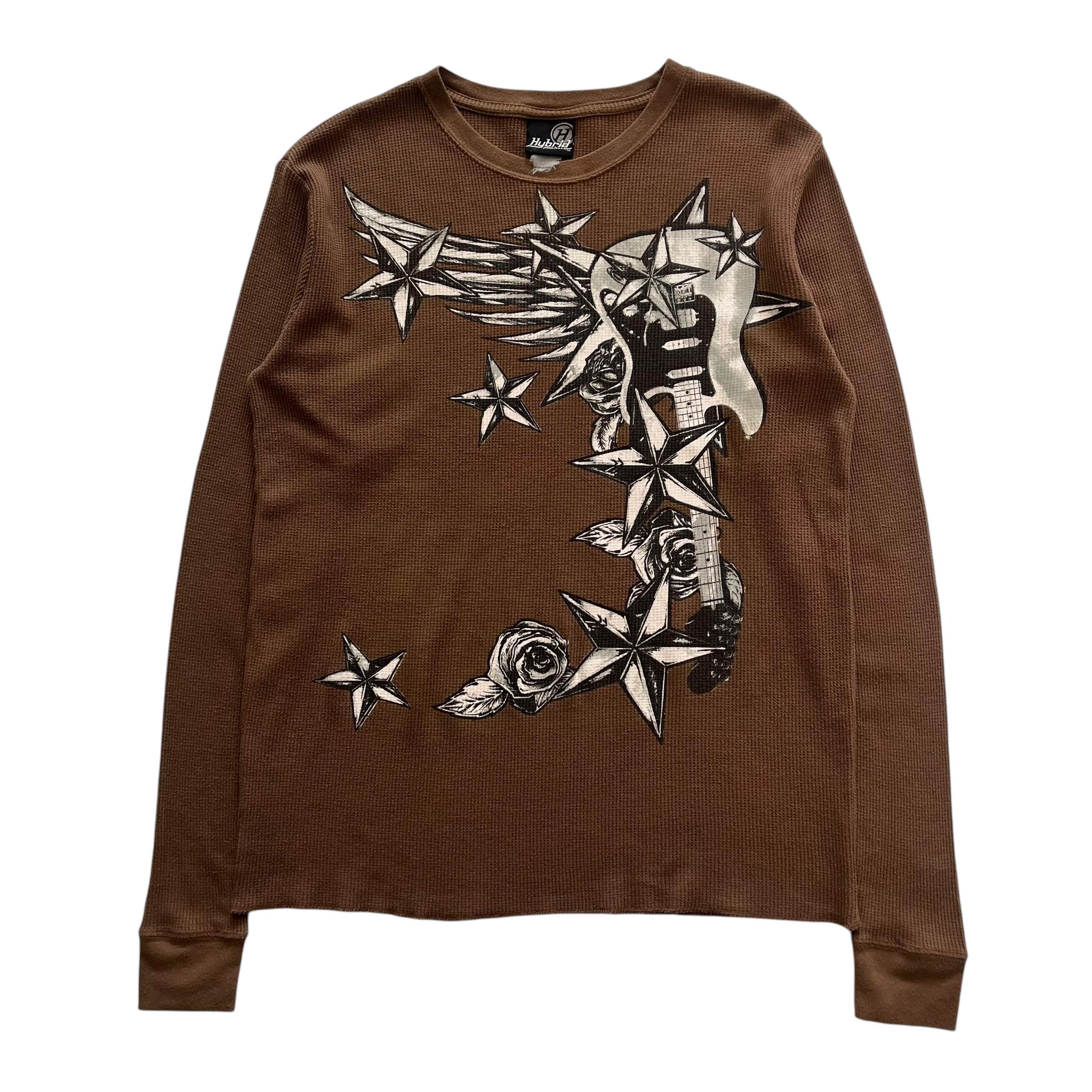 Hybrid Star Grunge Cyber Y2K Thermal Style Long Sleeve - Etsy