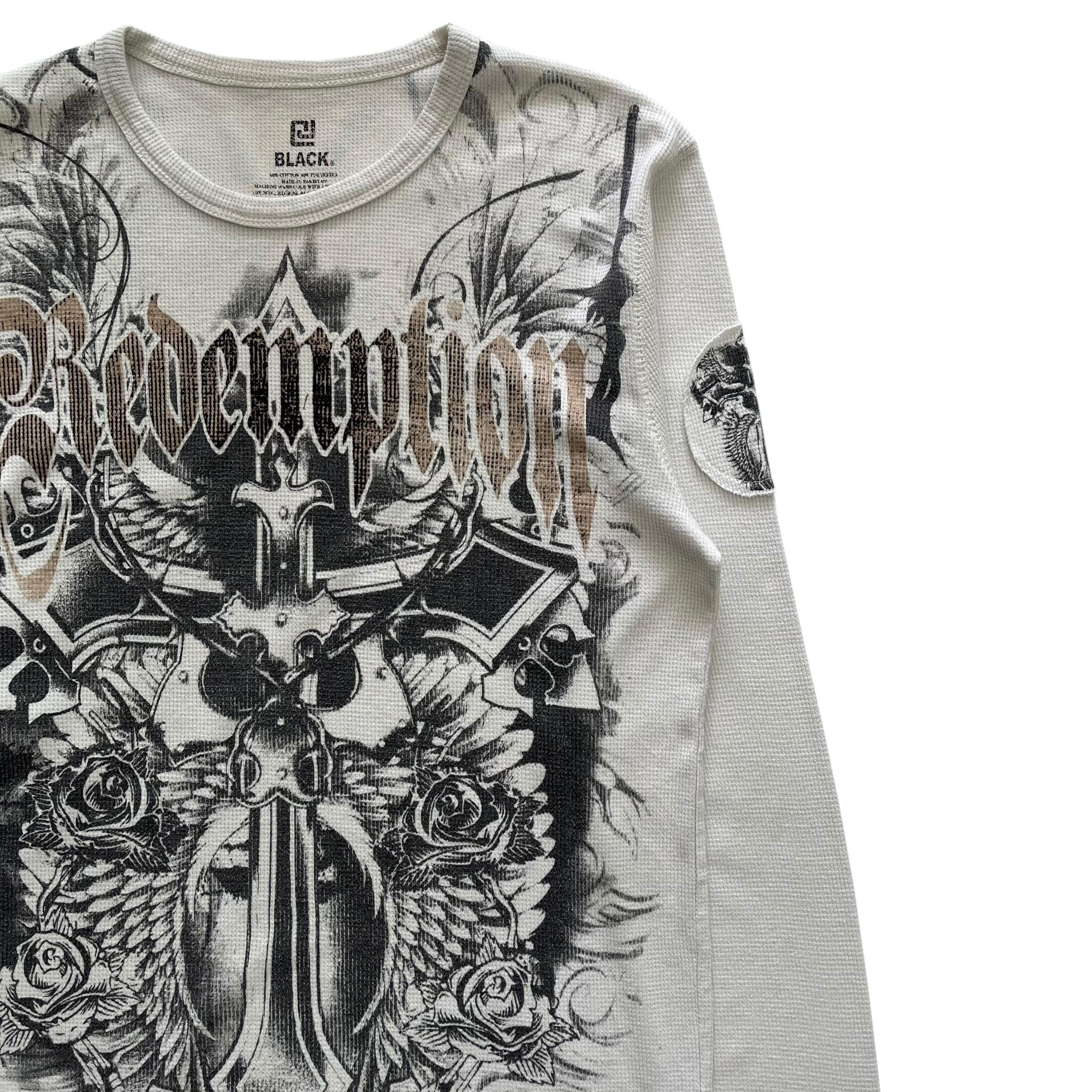Redemption Cross Wing Grunge Cyber Y2K Thermal Style Long Sleeve