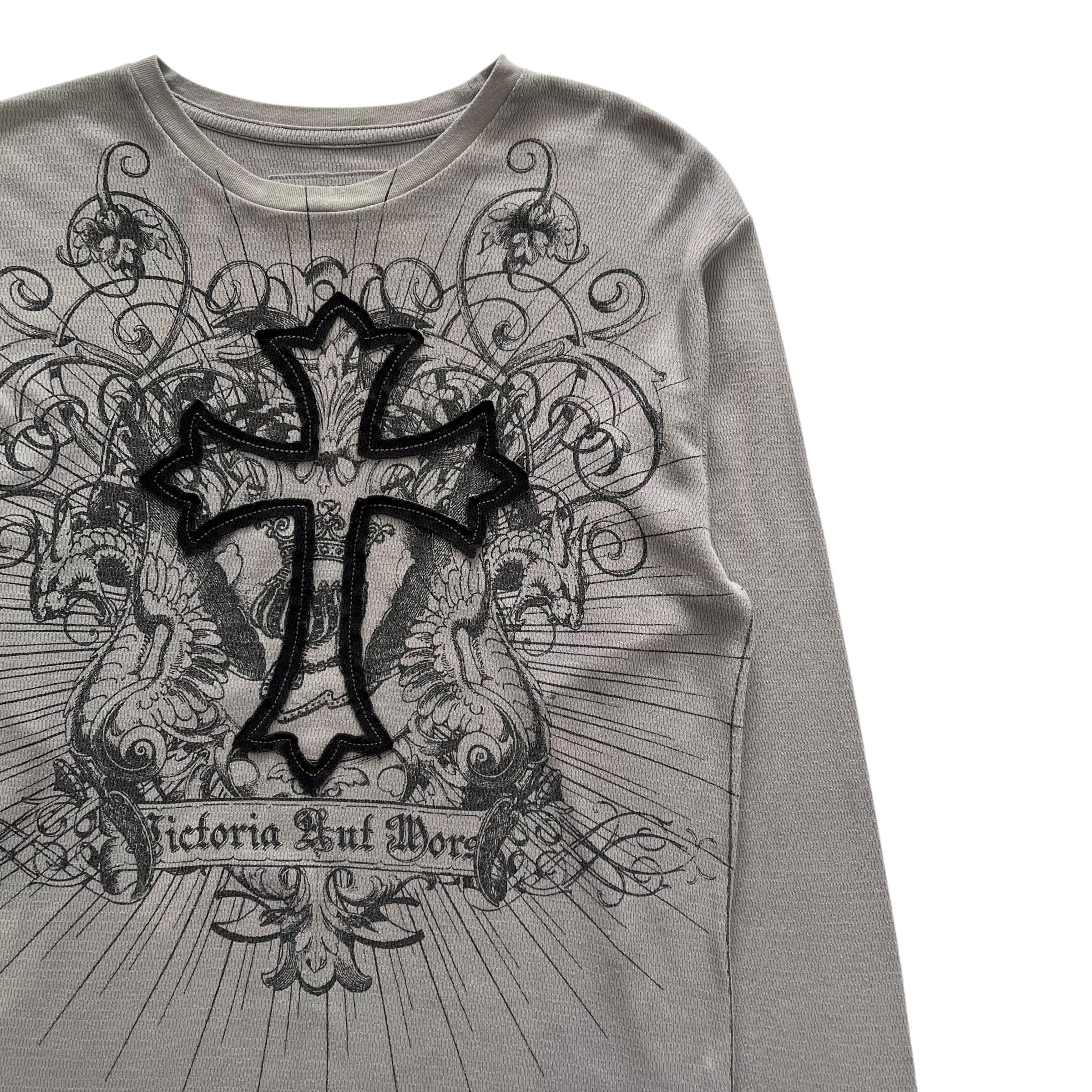 Cross Grunge Cyber Y2K Thermal Style Long Sleeve - Etsy