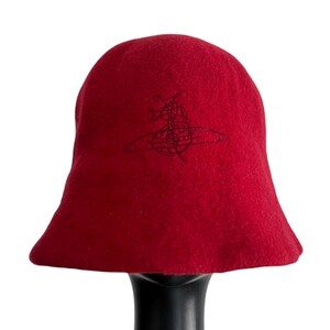 希少＊Vivienne Westwood チェック オーブ クロッシェ帽子 赤 Vivienne