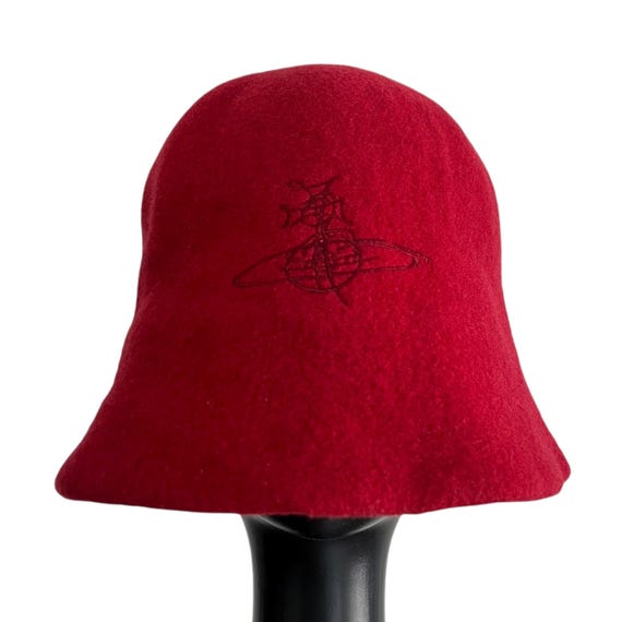Vivienne Westwood ORB Hat ハット アシンメトリー Vintage Vivienne Westwood Red Wool Bucket Hat | Orb Logo